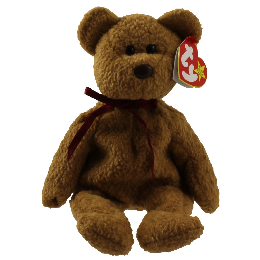 TY Beanie Baby - CURLY the Brown Nappy Bear (9 inch) (Mint