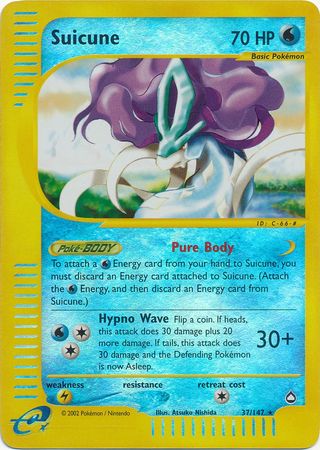 Pokemon Card Aquapolis Suicune Reverse Holo Foil Mint