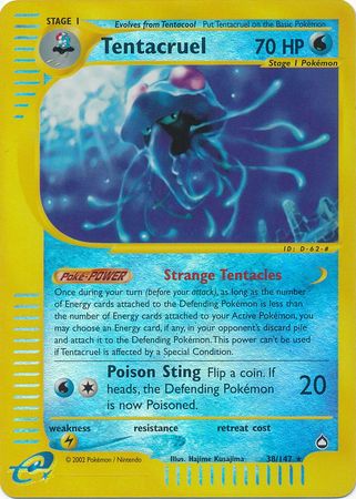 Pokemon Card Aquapolis Tentacruel Reverse Holo Foil Mint