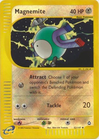 Pokemon Card Aquapolis Magnemite Reverse Holo Foil Mint