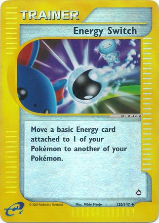 Pokemon Card Aquapolis 120 147 ENERGY SWITCH REVERSE Holo Foil