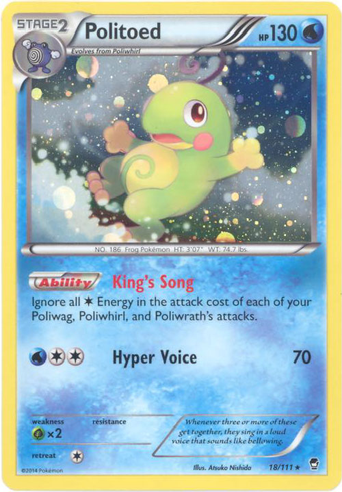 Pokemon Card XY Furious Fists 18 111 POLITOED Holo Foil