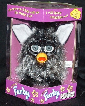 black and white furby