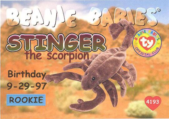 stinger beanie baby