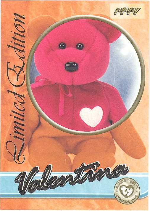 Ty Beanie Babies Bboc Card Series Limited Edition Valentina The