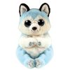 TY Beanie Baby (Beanie Bellies) - THUNDER the Blue & White Husky Dog (6 inch) (Mint)