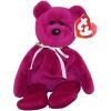 TY Beanie Baby - TEDDY MAGENTA - NEW FACE (2nd or 3rd Gen Hang Tag - Mint)