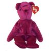 TY Beanie Baby - TEDDY MAGENTA - OLD FACE (1st or 2nd Gen Hang Tag - Mint)