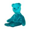 TY Beanie Baby - TEDDY TEAL - OLD FACE (1st or 2nd Gen Hang Tag - Mint)