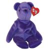 TY Beanie Baby - TEDDY VIOLET - OLD FACE (1st or 2nd Gen Hang Tag - Mint)