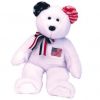 TY Beanie Buddy - AMERICA the Bear ( White Version ) (14 inch) (Mint)