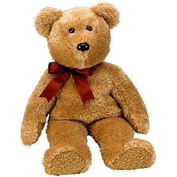 Ty Beanie Buddy - Curly The Brown Bear (14 Inch) (mint 