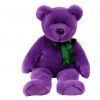 TY Beanie Buddy - EMPLOYEE the Purple Bear (14 inch) (Mint)