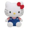 TY Beanie Buddy - HELLO KITTY (BLUE OVERALLS - 9.5 inch) (Mint)