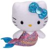 TY Beanie Buddy - HELLO KITTY (Mermaid - Blue Bow & Tail) (Medium Size - 13 inch) (Mint)
