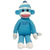 TY Beanie Buddy - MY LITTLE MONKEY the Sock Monkey (Blue) (Medium - 16 inch) (Mint)