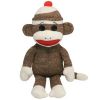 TY Beanie Buddy - SOCKS the Sock Monkey (Brown) (Medium - 16 inch) (Mint)