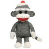 TY Beanie Buddy - SOCKS the Sock Monkey (Grey) (Medium - 16 inch) (Mint)