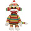 TY Beanie Buddy - SOCKS the Sock Monkey (Stripes) (Medium - 16 inch) (Mint)