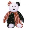 TY Beanie Buddy - SPANGLE the American Bear (14 inch) (Mint)