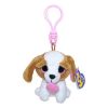 TY Beanie Boos - COOKIE the Brown Dog with Heart (Plastic Key Clip - 3 inch) (Mint)