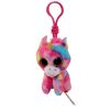 TY Beanie Boos - FANTASIA the Multicolor Unicorn (Plastic Key Clip) (Mint)