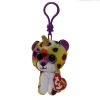 TY Beanie Boos - GISELLE the Rainbow UniLeopard (Glitter Eyes) (Plastic Key Clip - 3 inch) (Mint)