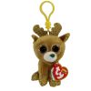 TY Beanie Boos - GLITZY the Reindeer  (Plastic Key Clip - 3 inch) (Mint)