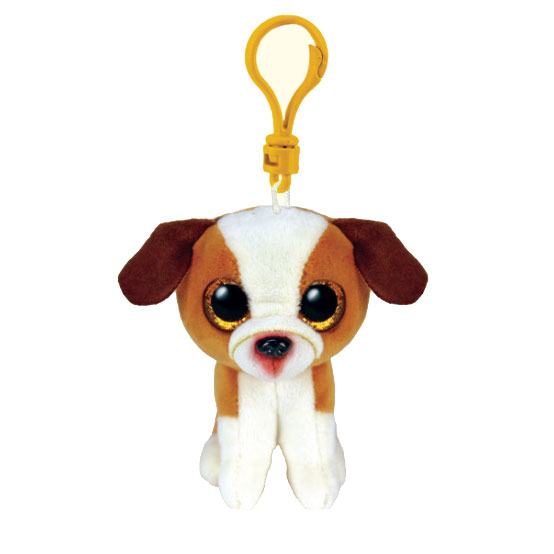 TY Beanie Boos - HUGO the Brown & White Dog (Key Clip - 3 inch) (Mint): Sell2BBNovelties.com