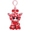 TY Beanie Boos - JUNGLELOVE the Pink Giraffe with Heart (Plastic Key Clip - 3 inch (Mint)