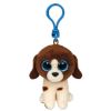 TY Beanie Boos - MUDDLES the White & Brown Spotted Dog (Glitter Eyes)(Key Clip - 3 inch) (Mint)