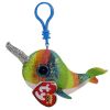 TY Beanie Boos - NORI the Narwhal  (Plastic Key Clip - 3 inch) (Mint)