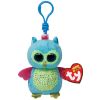 TY Beanie Boos - OPAL the Owl  (Plastic Key Clip - 3 inch) (Mint)