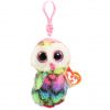 TY Beanie Boos - OWEN the Owl (Plastic Key Clip) (Mint)