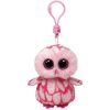 TY Beanie Boos - PINKY the Pink Owl (Plastic Key Clip - 3 inch) (Mint)