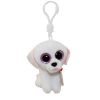 TY Beanie Boos - PIPPIE the White Bichon Dog (Plastic Key Clip) (Mint)