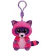 TY Beanie Boos - ROXIE  the Pink Raccoon (Plastic Key Clip)