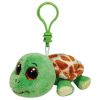 TY Beanie Boos - SANDY the Turtle (Glitter Eyes & Round Feet) (Plastic Key Clip - 3 inch) (Mint)