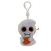 TY Beanie Boos - SCREAM the Ghost  (Plastic Key Clip - 3 inch) (Mint)