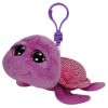 TY Beanie Boos - SLOW-POKE the Purple Turtle (Plastic Key Clip) (Mint)