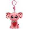 TY Beanie Boos - TENDER the Pink Elephant with Heart (Plastic Key Clip - 3 inch) (Mint)