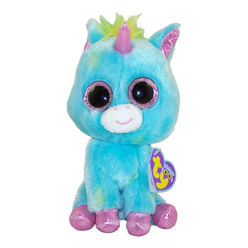 TY Beanie Boos - TREASURE the Blue Multicolored Unicorn (Regular Size ...