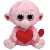 TY Beanie Boos - JULEP the Pink Monkey with Heart (Medium Size - 9 inch) (Mint)