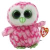 TY Beanie Boos - BUBBLY the Pink & Green Owl (Regular Size - 6 inch) (Mint)