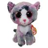 TY Beanie Boos - LINDI the Grey & Purple Cat (Regular Size - 6 inch) (Mint)