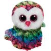 TY Beanie Boos - OWEN the Multicolor Owl (Regular Size - 7 inch) (Mint)