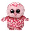 TY Beanie Boos - PINKY the Pink Owl (Regular Size - 6 inch) (Mint)