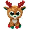 TY Beanie Boos - ALPINE the Reindeer (Red & Green Feet - 2013 Version) (Medium Size - 9 inch) (Mint)