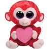 TY Beanie Boos - CHARMING the Red Monkey with Heart (Medium Size - 9 inch) (Mint)