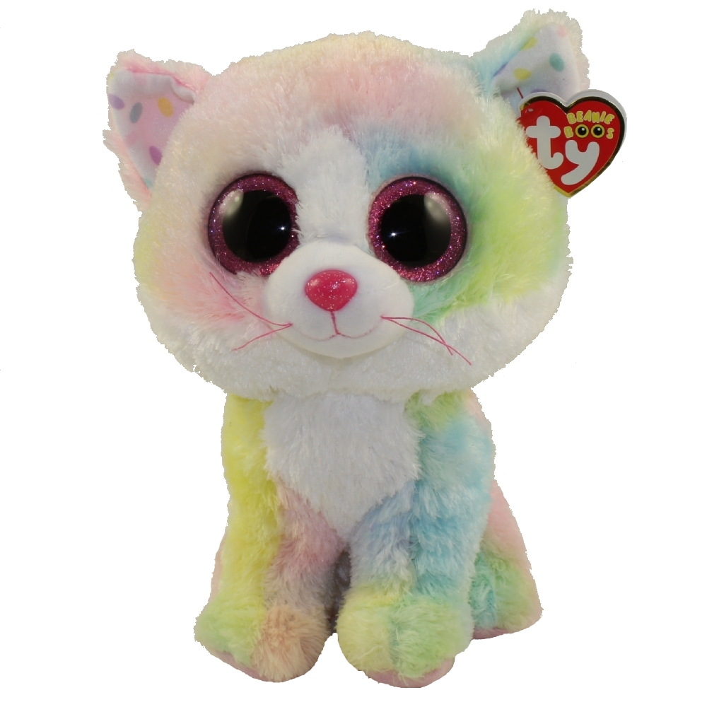 TY Beanie Boos - FLUFFY the Rainbow Cat (Medium Size - 9 inch) (Mint ...